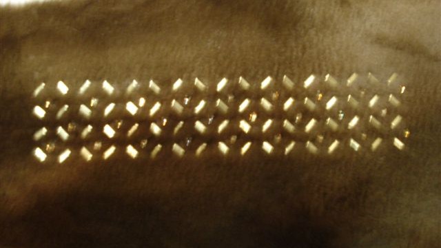 collection 4 studs+strass band on shorn mink